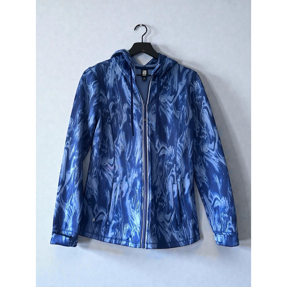 Ideology Blue Marble Zip Hoodie Jacket Size M Activewear Workout